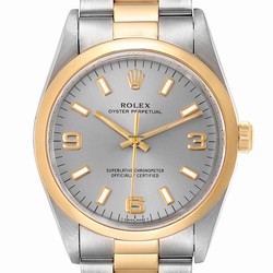 Rolex Oyster Perpetual 34 Mens watch Unisex Gold Steel Automatic 14203